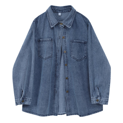 Chaqueta Denim Retro Suelta para Mujer - Diseño Moderno de Manga Larga - Image 2