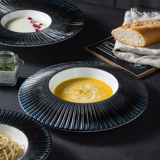 Soporte para Platos Estilo Occidental con Diseño de Sombrero de Paja