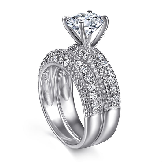 Anillo de Plata Esterlina para Pareja con Circón Brillante - Image 10