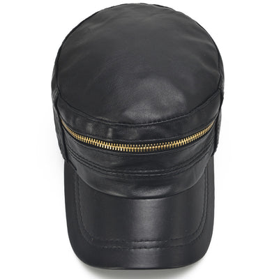 Sombrero Plano de Cuero Fino - Estilo Casual Minimalista - Image 5