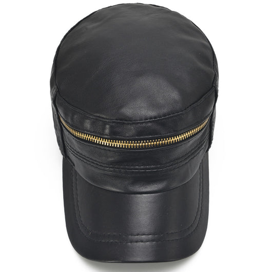 Sombrero Plano de Cuero Fino - Estilo Casual Minimalista - Image 5