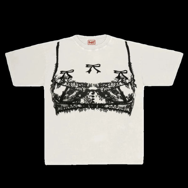 Blusa Gótica Blanca con Estampado Adorable