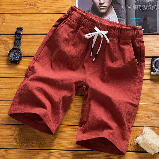 Shorts Casuales de Algodón y Lino para Hombre - Image 4