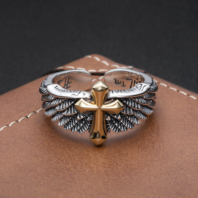 Anillo Vintage de Alas Cruzadas para Hombre - Image 9