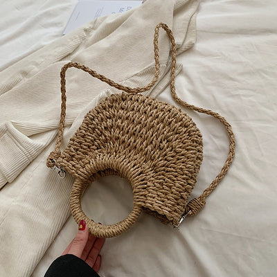 Bolsa Tejida de Paja Estilo Mori con Flores - Bolso de Mano Artesanal - Image 8