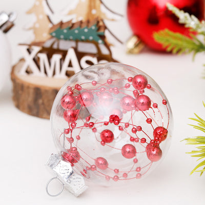 Bolas Navideñas Transparentes Rojo y Blanco para Árbol de Navidad - Image 9