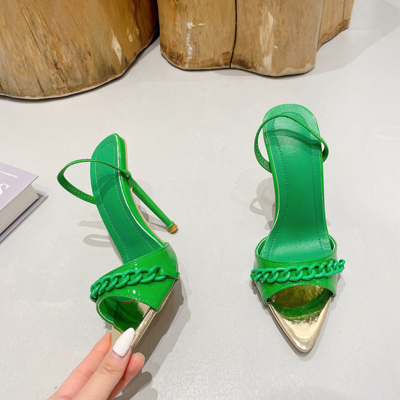 Sandalias de Tacón Alto Punta Afilada Dos Estilos en Uno
