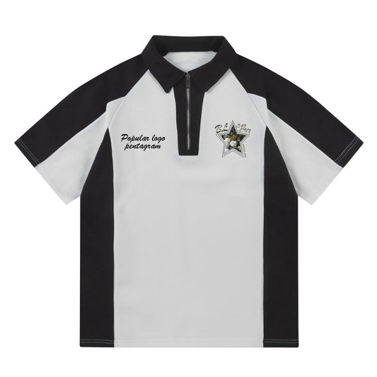 Polo Unisex con Costuras Sueltas y Solapa de Contraste