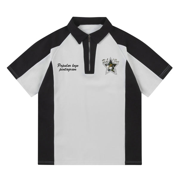 Polo Unisex con Costuras Sueltas y Solapa de Contraste