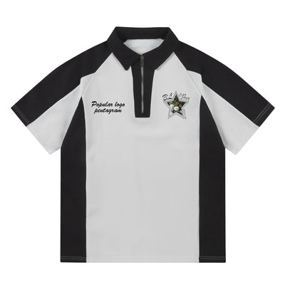 Polo Unisex con Costuras Sueltas y Solapa de Contraste