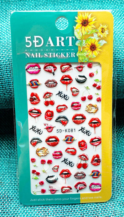 Stickers de Uñas 3D con Relieve - Diseño Cuadros y Moños para Verano - Image 45