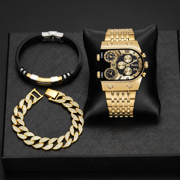 Reloj de Hombre Multihuso con Esfera Grande Luminosa y Correa de Acero Inoxidable