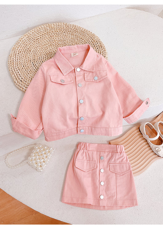 Conjunto Abrigo y Falda Estilo Coreano para Niñas - Image 13