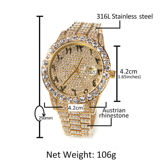 Reloj Digital de Flores Británicas con Diamantes Completos y Pantalla Grande - Image 7