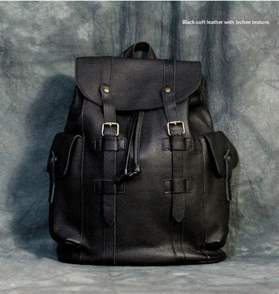 Mochila de Cuero Retro Crazy Horse para Hombre - Bolsa Casual Versátil - Image 13