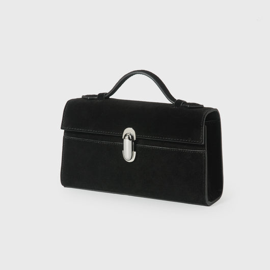 Bolso de Ante de Un Solo Asa - Cartera Cuadrada Compacta - Image 4