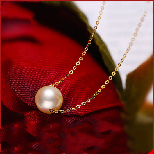 Collar de Perla de Agua Salada con Colgante Redondo Brillante - Image 5