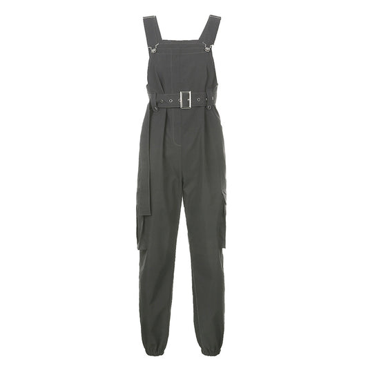 Pantalones Overol Hip Hop Cintura Alta Sueltos Estilo Urbano
