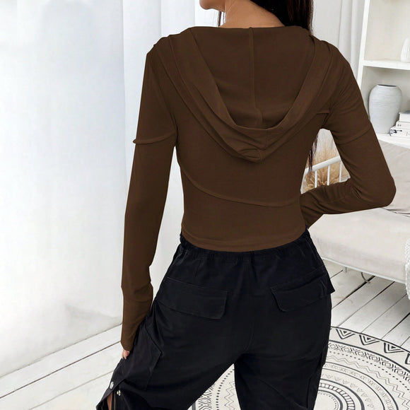 Sudadera V-Neck Slim Fit para Mujer - Base Layer Otoño Invierno