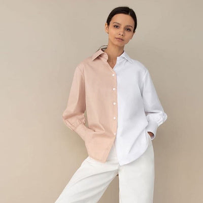 Blusa Casual de Contraste para Mujer con Diseño Minimalista - Image 4