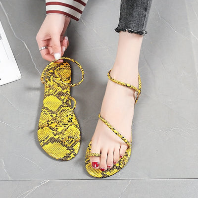 Sandalias Planas Serpiente Multicolor - Diseño Moderno Slip-On Talla Grande - Image 7