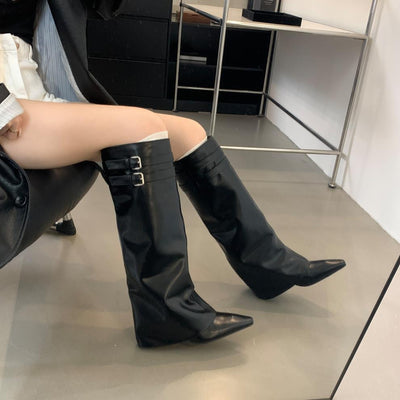 Botas de Moda Temperament Wild con Caña - Image 21
