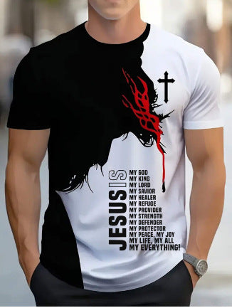 Camiseta Manga Corta Casual Ejecutiva con Impresión 3D Digital - Image 23