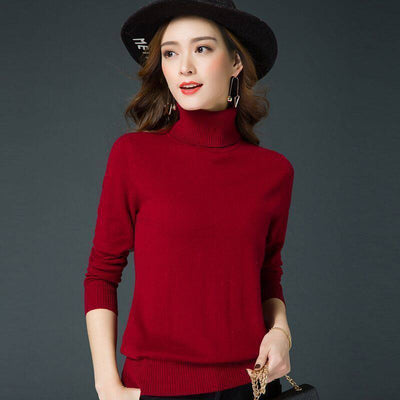 Suéter Cuello Alto Liso para Mujer - Abrigo Cálido Básico - Image 4
