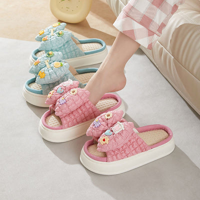 Pantuflas de Látex y Lino con Suela Gruesa para Mujer - Image 3