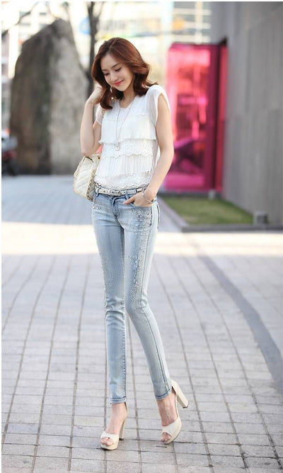 Pantalones Skinny Desgastados y Ajustados - Image 9