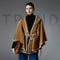Poncho Abrigo Reversible de Lana con Capucha