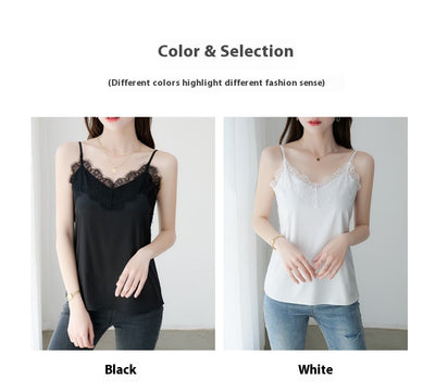Camisola de Encaje para Pestañas en Seda Satinada para Mujer - Image 30