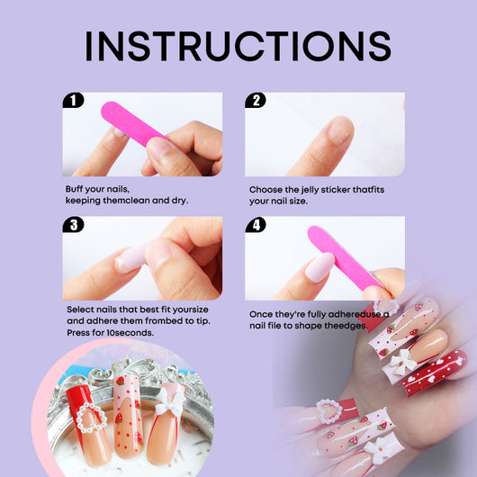 Stickers de Uñas Artesanales Extralargas para San Valentín - Image 12