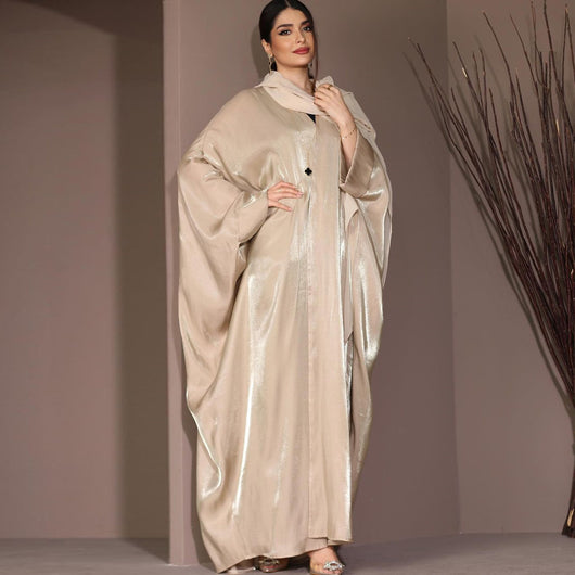 Bata de Seda Satén Brillante para Moda Musulmana Modesta - Image 7