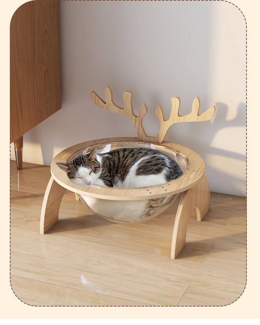 Cama Cápsula Espacial para Gatos en Madera Maciza - Nido Versátil Cuatro Estaciones - Image 8