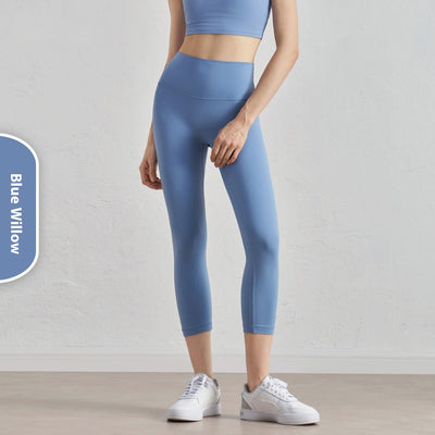 Leggings Yoga Cintura Alta Sin Costuras Nude Realza Glúteos Capri - Image 24