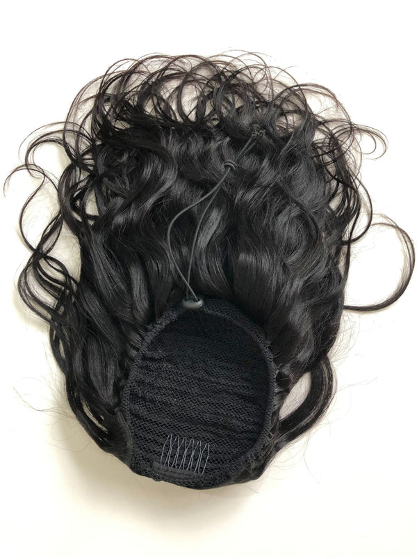 Peluca de Cola de Caballo Cabello Natural Degradado con Curva Suave