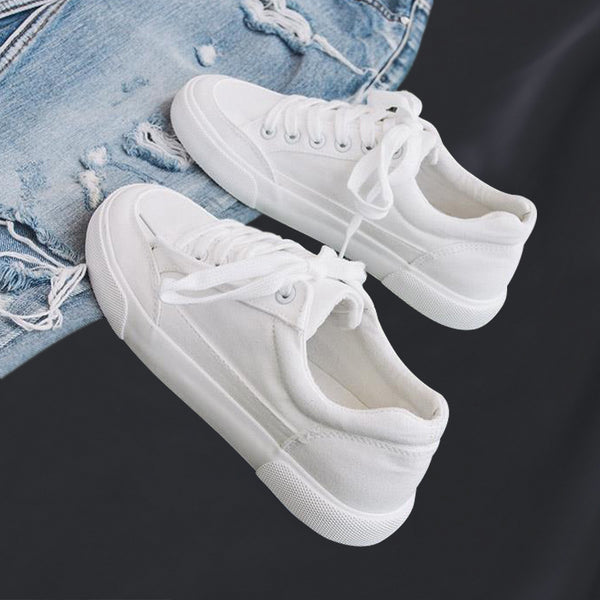 Tenis Blancos Transpirables para Hombre - Zapatos Casual de Lona Versátiles