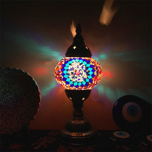 Lámpara de Mosaico Turco Vintage Art Deco Cristal Artesanal Luz Romántica