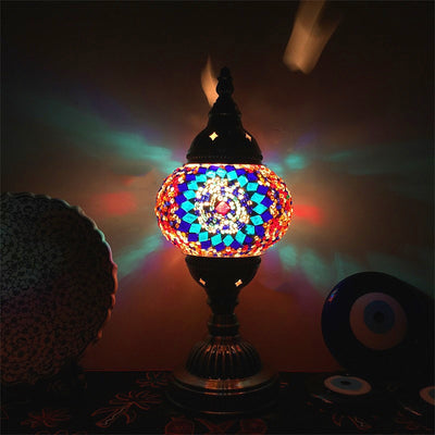 Lámpara de Mosaico Turco Vintage Art Deco Cristal Artesanal Luz Romántica