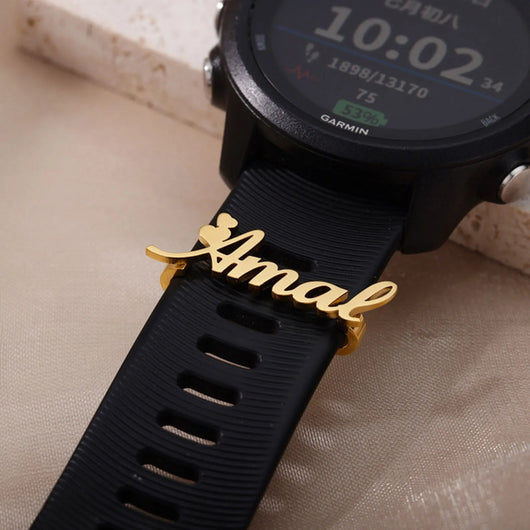 Pulsera de Reloj Personalizada con Placa de Acero Inoxidable y Letras Grabadas - Image 10