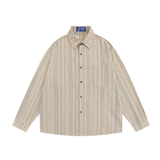 Cardigan Holgado a Rayas Verticales - Camisa Casual Trendy de Manga Larga - Image 7
