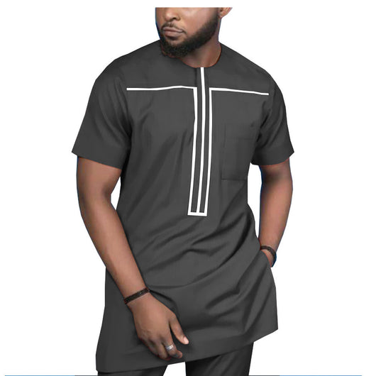 Camisa Casual de Algodón Africano para Hombre - Image 18