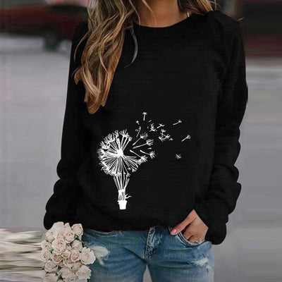 Sudadera Mujer Cuello Redondo Suelta Estampada Manga Larga Casual - Image 10
