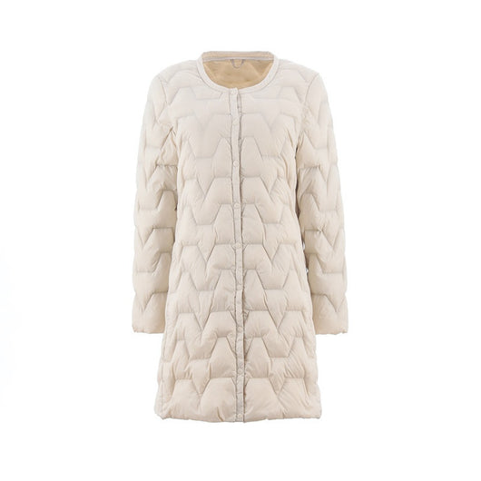 Chaqueta Acolchada Ultraligera Mujer - Abrigo Midi Ajustado sin Cuello - Image 10