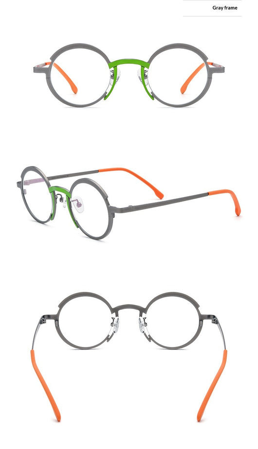 Lentes de Titanio Ultraligeros Multicolor para Miopía - Marco Óptico Redondo Unisex - Image 14
