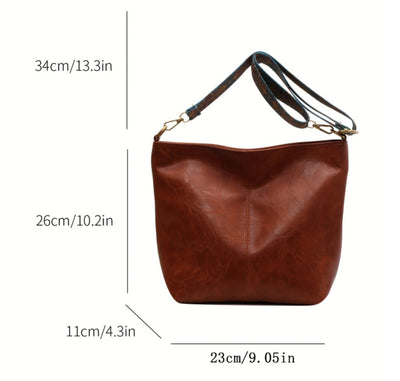 Bolso Mensajero Retro de Gran Capacidad con Correa Ancha - Image 10