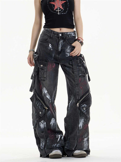 Pantalones Vaqueros de Trabajo Mujer Cintura Alta Bolsillos Múltiples - Image 6