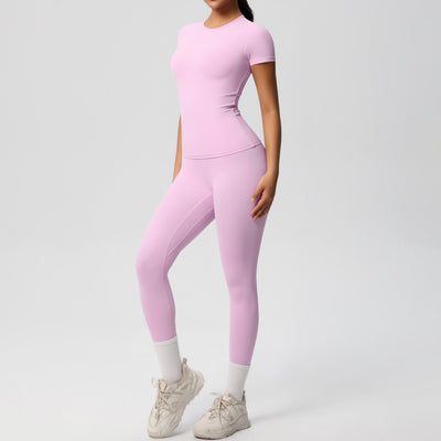 Conjunto Deportivo Mujer: Playera y Pantalón Yoga Cintura Alta - Image 14