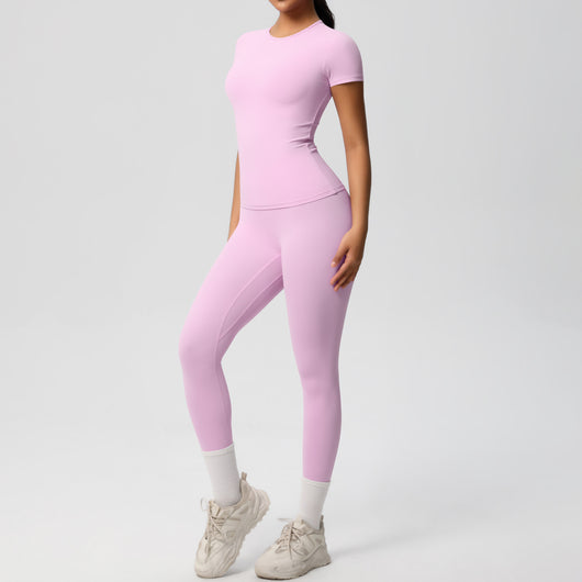 Conjunto Deportivo Mujer: Playera y Pantalón Yoga Cintura Alta - Image 14